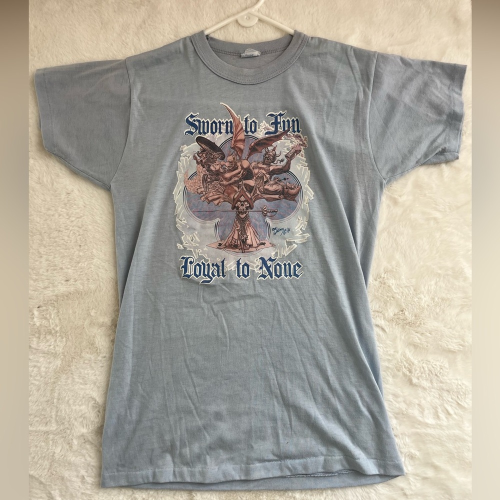 Vintage 1970’s T-Shirt Men’s Large “Sworn to Fun Loyal to none”
